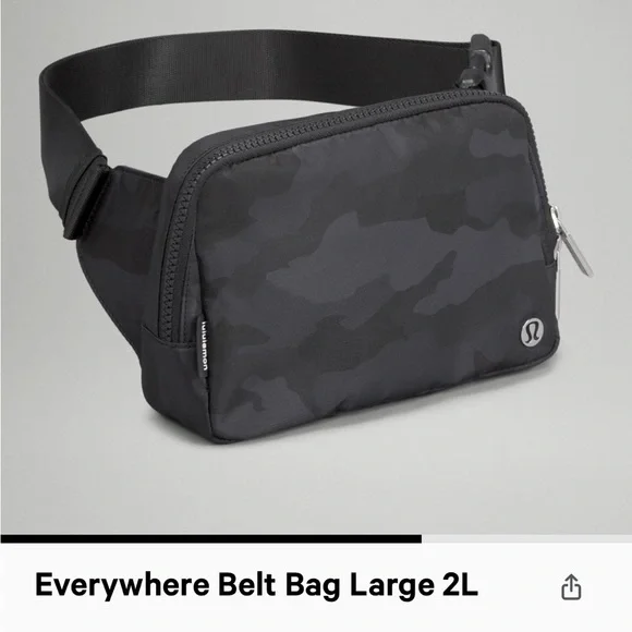 NWT Lululemon Everywhere Belt Bag 2L Camo Print Black and Charcoal Grey - Picture 3 of 8